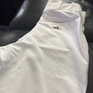 Baseball White Athletic Pants with Logo